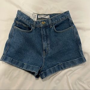 American Apparel Denim High Waist Cuff Jean Shorts